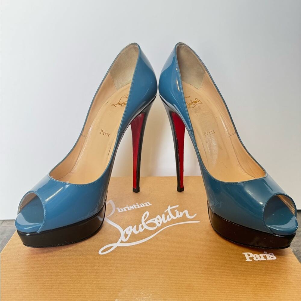 Christian Louboutin Lady Peep 150 Rare Ocean Color w/ Customization | 40.5 - Picture 13 of 16